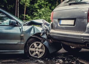 A scene of a car accident